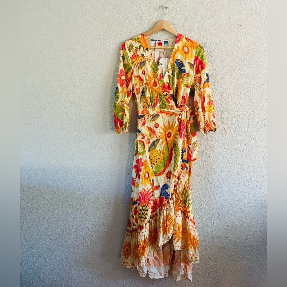 FARM Rio Colorful Floral Midi Dress